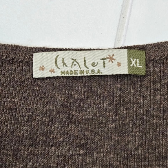 Chalet et Ceci Cotton Lagenlook‎ Dress Brown Black SZ XL 100% Cotton Made in USA - Picture 3 of 7